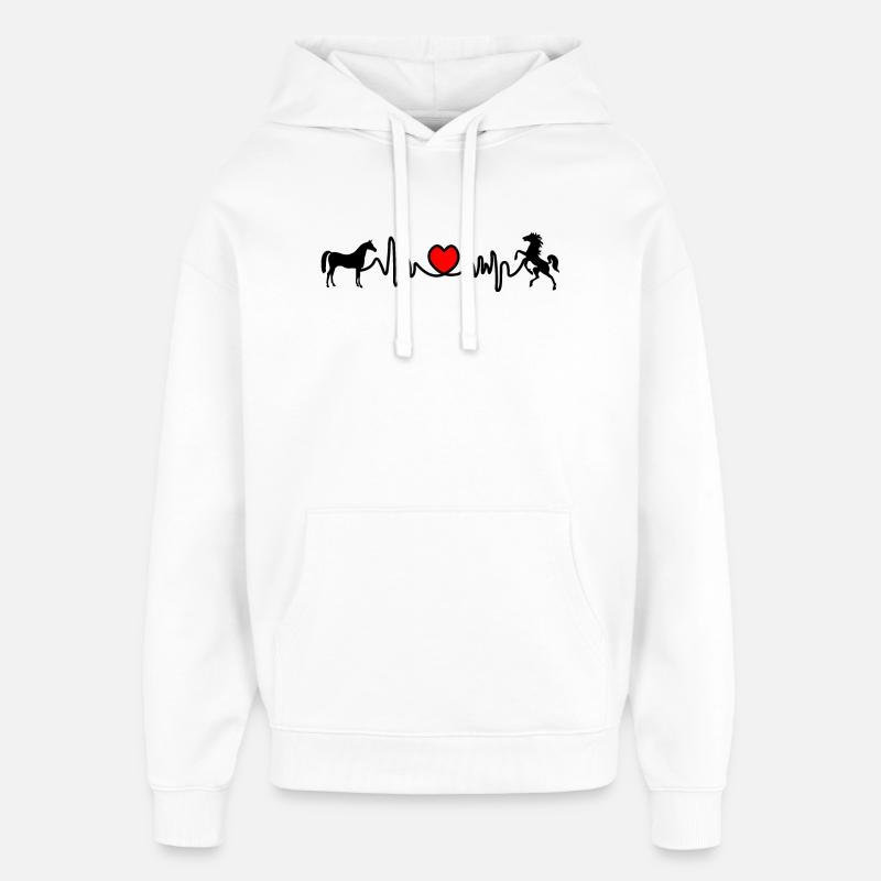 Herzfrequenz reiten - Oversized Unisex Hoodie von Stanley/Stella - Weiß