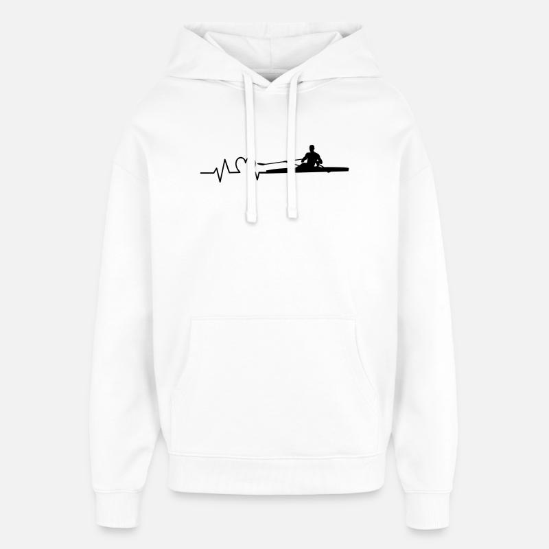 Aviron heartbeat rameur un - Sweat à capuche unisexe Stanley/Stella Oversized - blanc