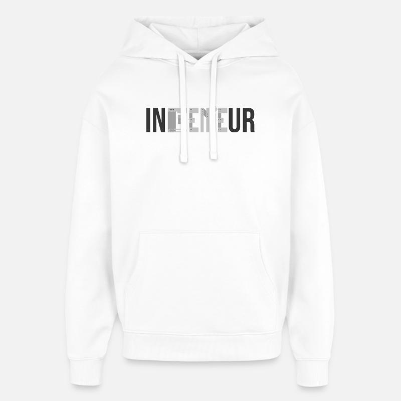 Engineer GENIE - Funny Mechanical Engineering - Oversized Unisex Hoodie by Stanley/Stella - white