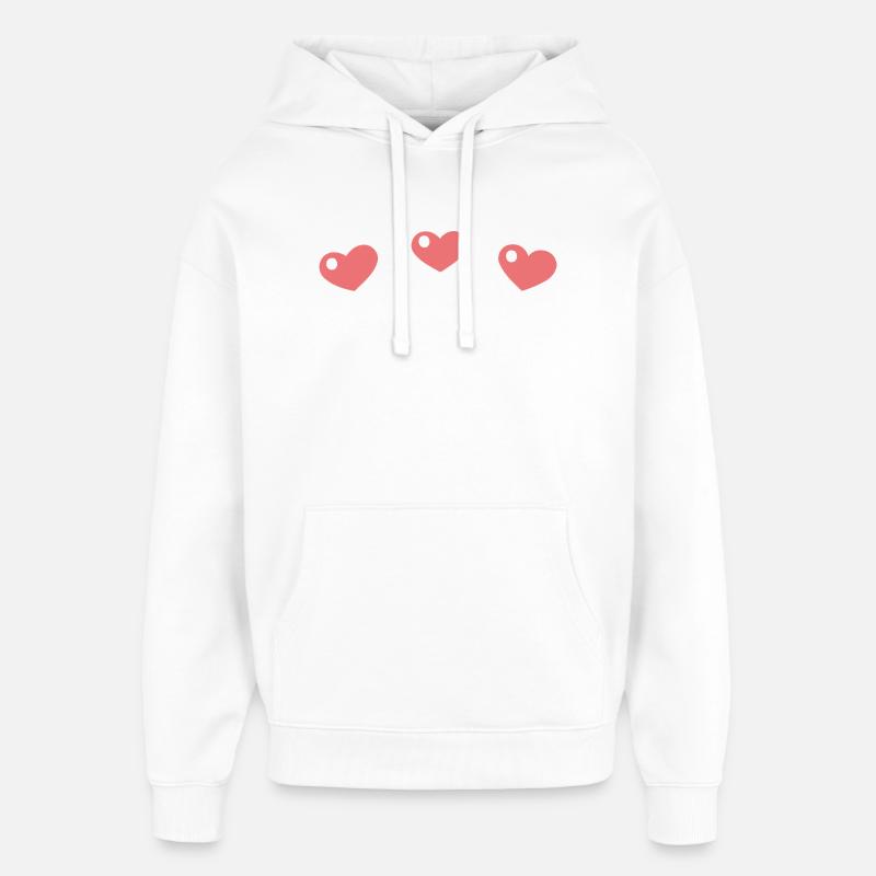 Pastel hearts with a sleek pattern - Oversized Unisex Hoodie by Stanley/Stella - white