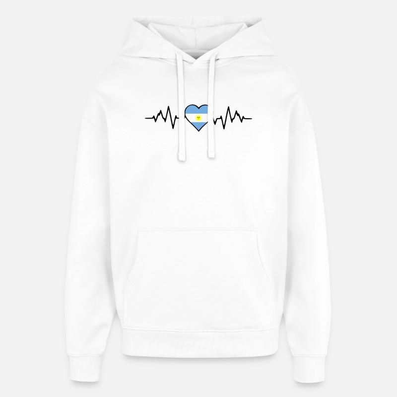 Battement de cœur argentin - Sweat à capuche unisexe Stanley/Stella Oversized - blanc