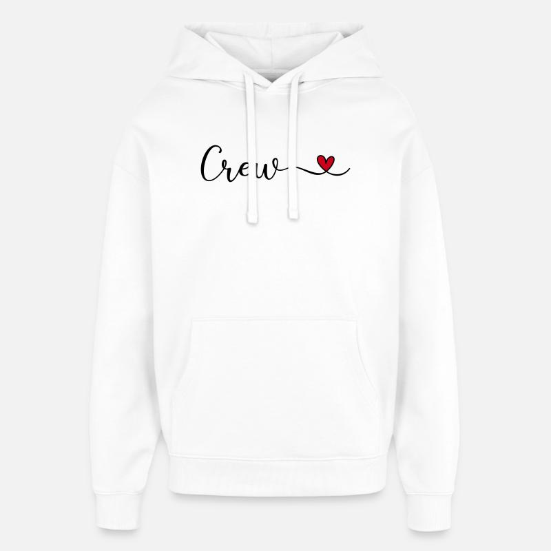 Equipaggio con Heart Design - Stanley/Stella Oversized Felpa con cappuccio unisex - bianco
