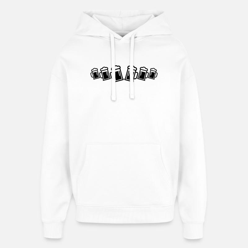 Chope à bière - Sweat à capuche unisexe Stanley/Stella Oversized - blanc