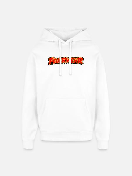 Feuerwehr Comic Schriftzug - Oversized Unisex Hoodie von Stanley/Stella - Weiß