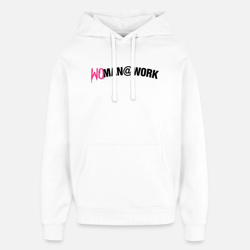 Woman at work - Sweat à capuche unisexe Stanley/Stella Oversized - blanc