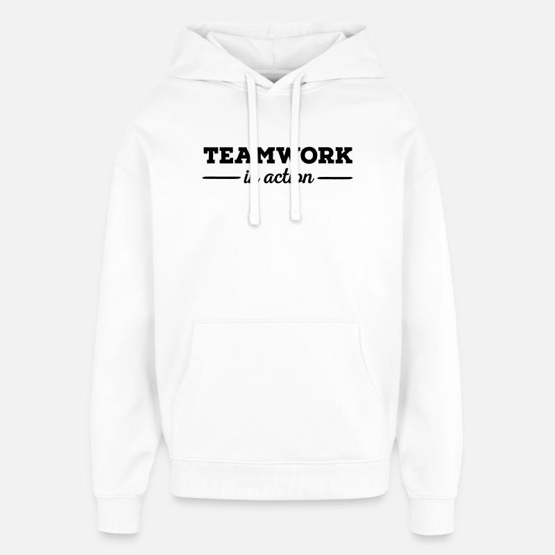 6061912 121161696 Teamwork - Oversized Unisex Hoodie by Stanley/Stella - white