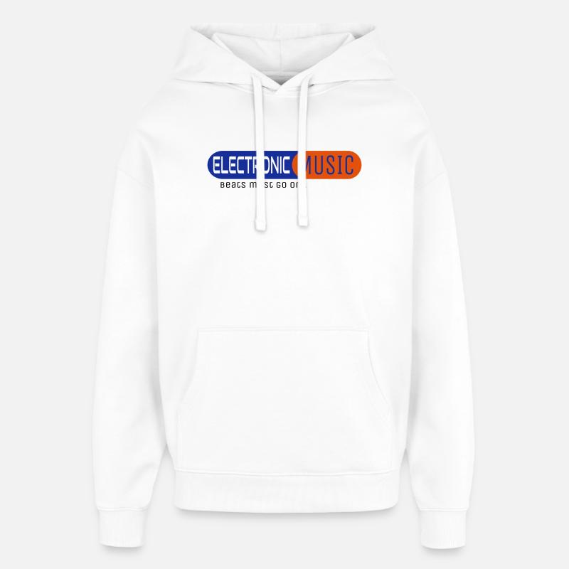Electronic Music - Sweat à capuche unisexe Stanley/Stella Oversized - blanc
