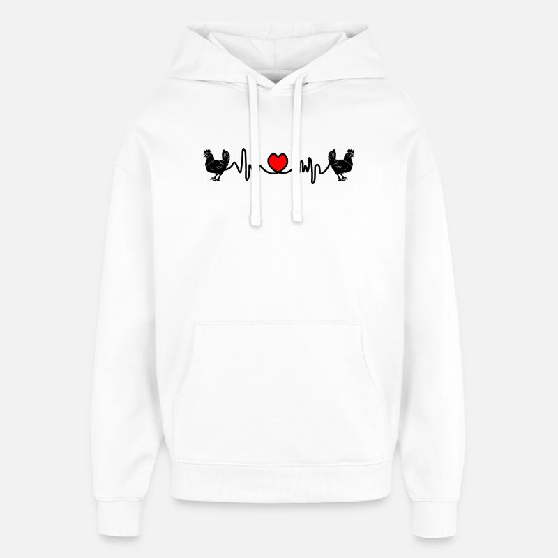 Poulet cardio - Sweat à capuche unisexe Stanley/Stella Oversized - blanc