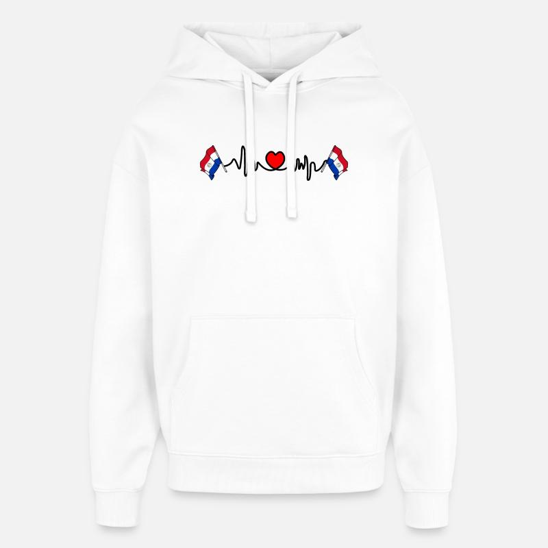 Cardio de fréquence cardiaque pour Paraguay - Sweat à capuche unisexe Stanley/Stella Oversized - blanc