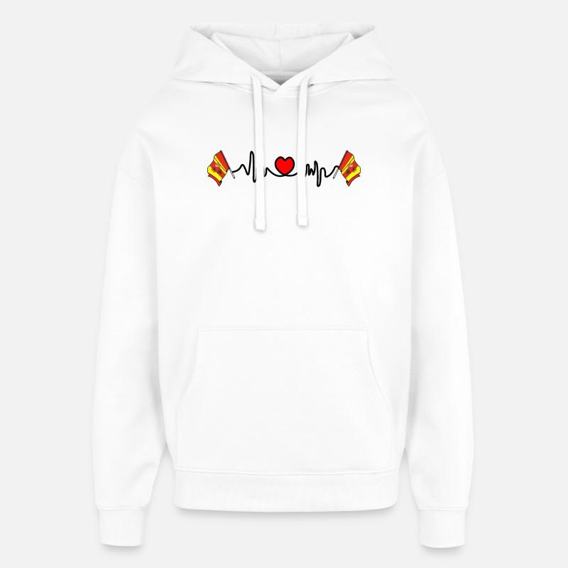Cardio de fréquence cardiaque pour Lodz - Sweat à capuche unisexe Stanley/Stella Oversized - blanc