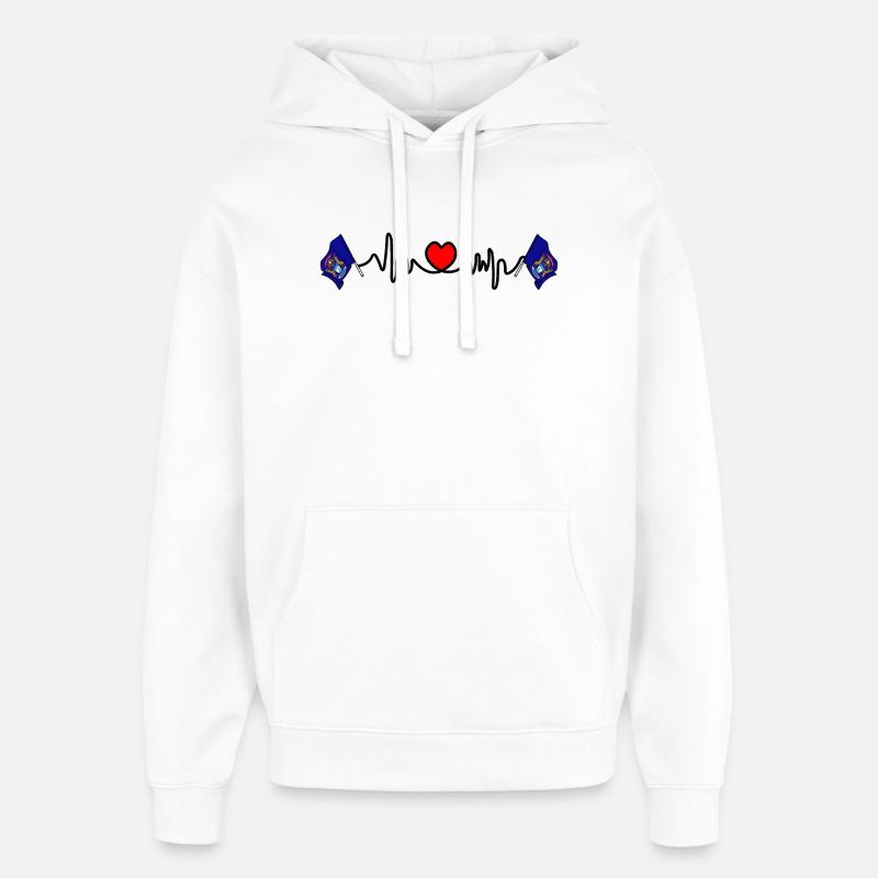Herzfrequenz-Cardio für Michigan - Oversized Unisex Hoodie von Stanley/Stella - Weiß