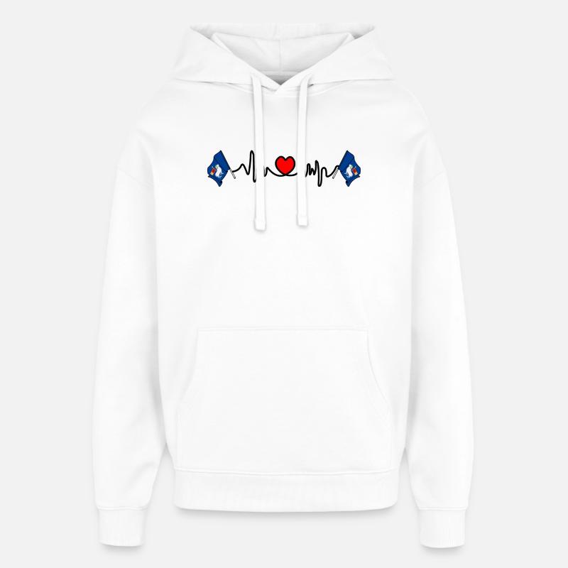 Gotland, Suède – L’amour de l’île - Sweat à capuche unisexe Stanley/Stella Oversized - blanc