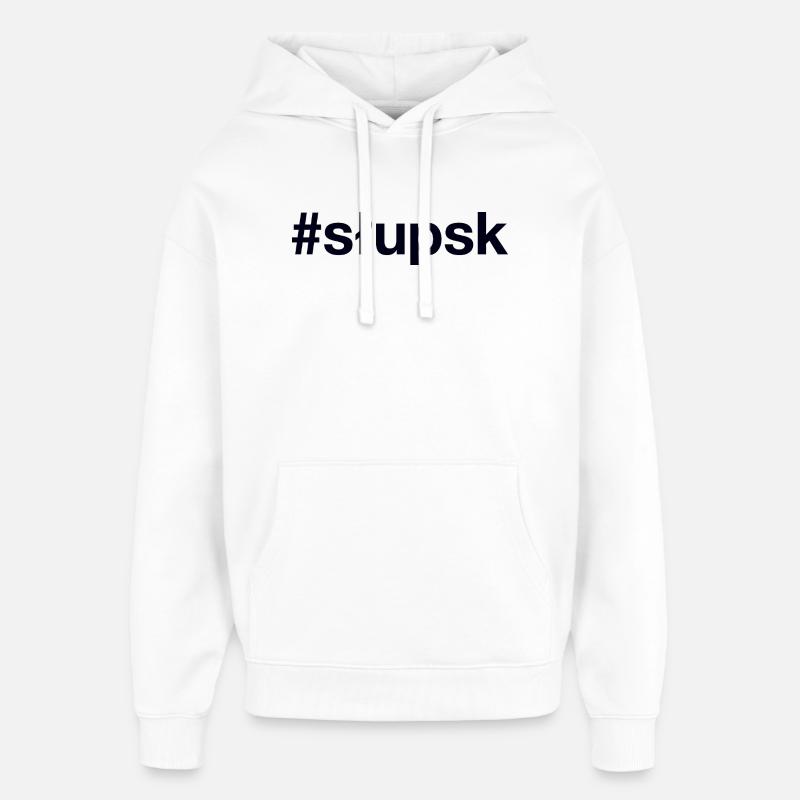 Slupsk Polska, Pologne - Sweat à capuche unisexe Stanley/Stella Oversized - blanc
