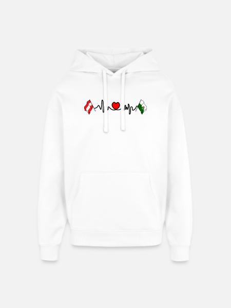 Steiermark-Flaggen mit Herzschlag - Oversized Unisex Hoodie von Stanley/Stella - Weiß