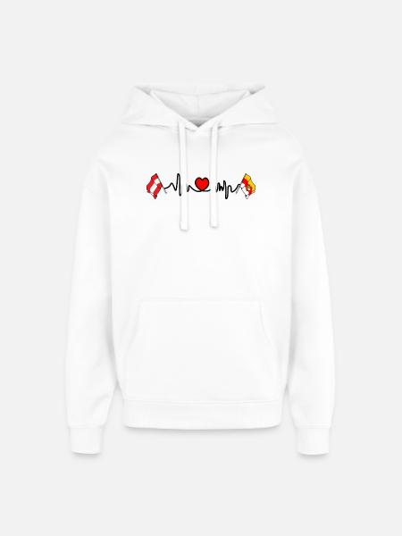 Kärnten Flags Heartbeat - Oversized Unisex Hoodie by Stanley/Stella - white