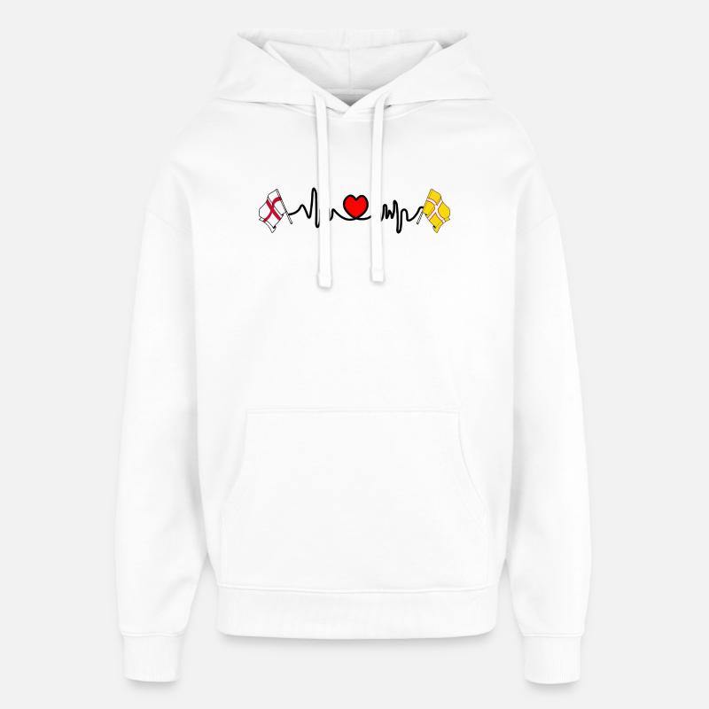 Dorset & England Herzfrequenz - Oversized Unisex Hoodie von Stanley/Stella - Weiß