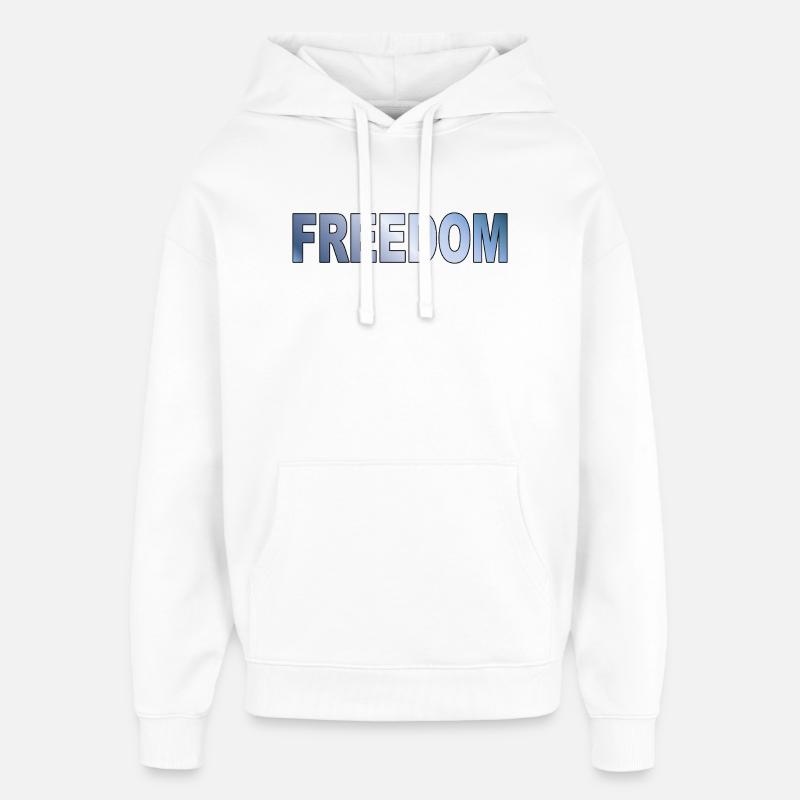 Freedom Typografie Statement Design - Oversized Unisex Hoodie von Stanley/Stella - Weiß