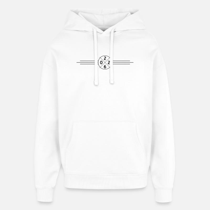 2026 årgang - Hættetrøje unisex Stanley/Stella Oversized - hvid