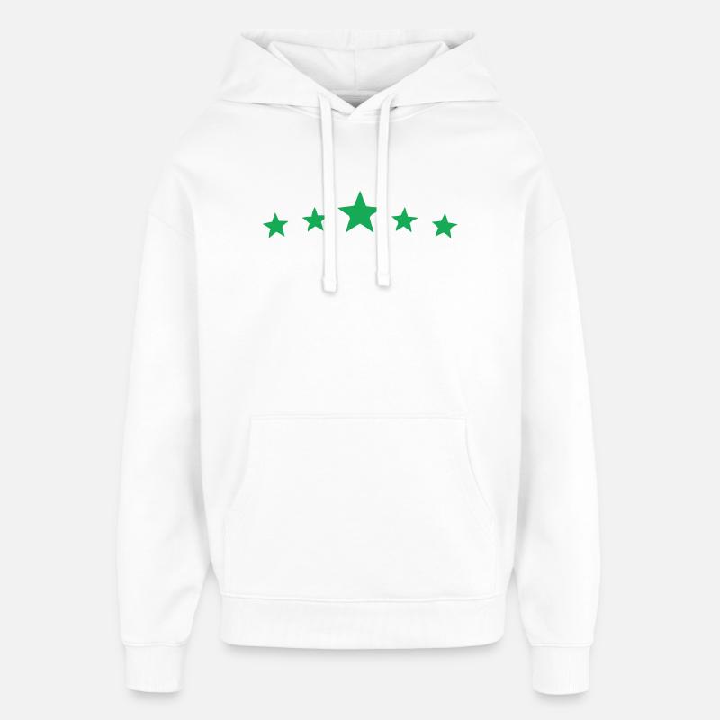Étoiles vertes - Sweat à capuche unisexe Stanley/Stella Oversized - blanc