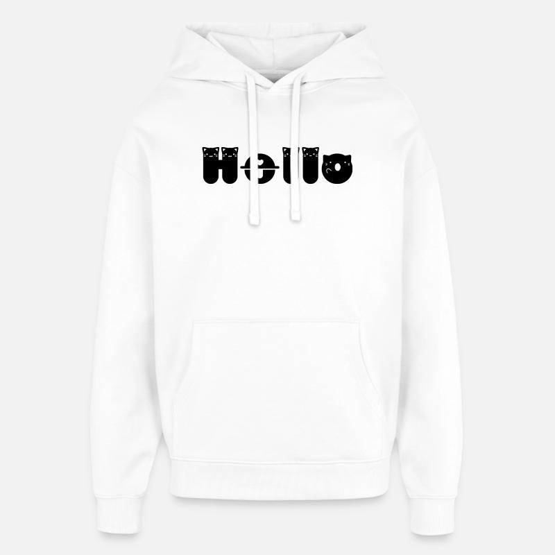 Bonjour Chat - Sweat à capuche unisexe Stanley/Stella Oversized - blanc