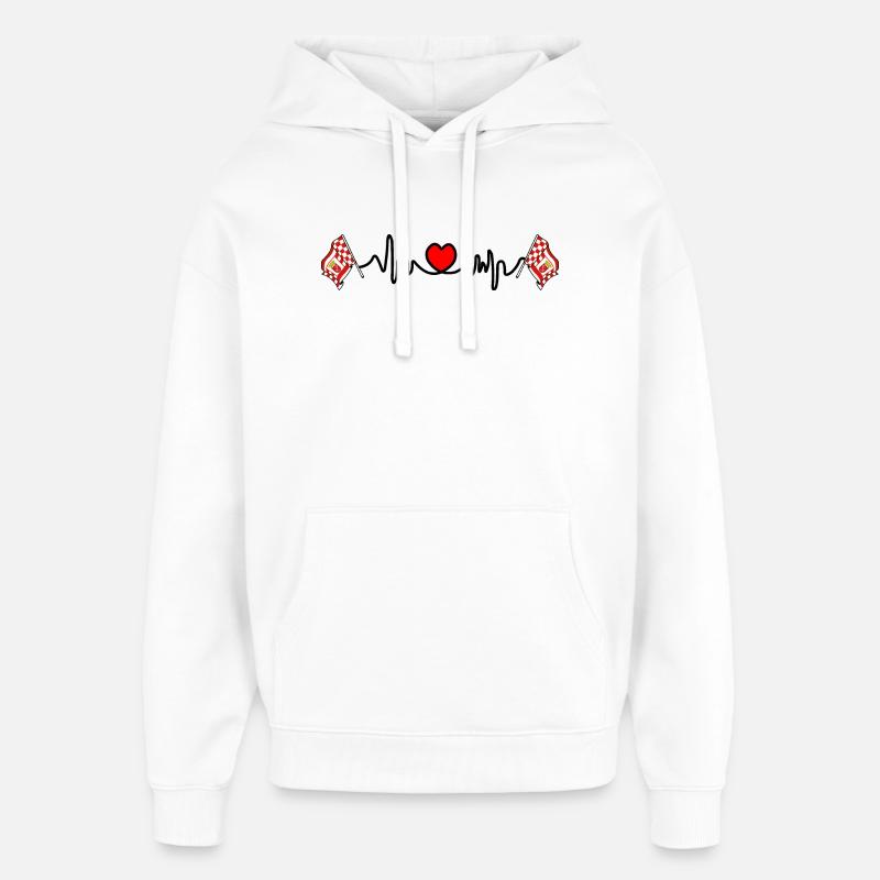Cardio de fréquence cardiaque pour Brême - Sweat à capuche unisexe Stanley/Stella Oversized - blanc