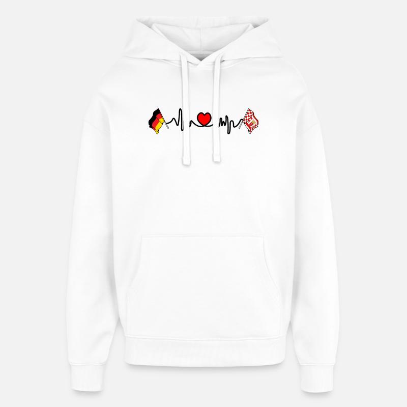 Cardio cardiaque Flag Allemagne, Brême - Sweat à capuche unisexe Stanley/Stella Oversized - blanc