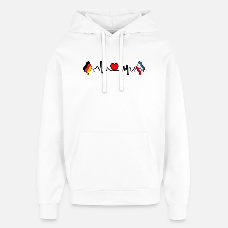 Cardio Flag Allemagne Mecklembourg-Poméranie-Occidentale - Sweat à capuche unisexe Stanley/Stella Oversized - blanc