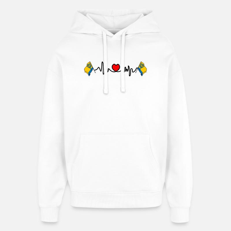 Cardio de fréquence cardiaque pour Opole - Sweat à capuche unisexe Stanley/Stella Oversized - blanc