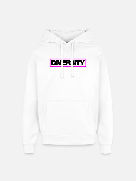 Diversité typographique Contour 2C - Sweat à capuche unisexe Stanley/Stella Oversized - blanc