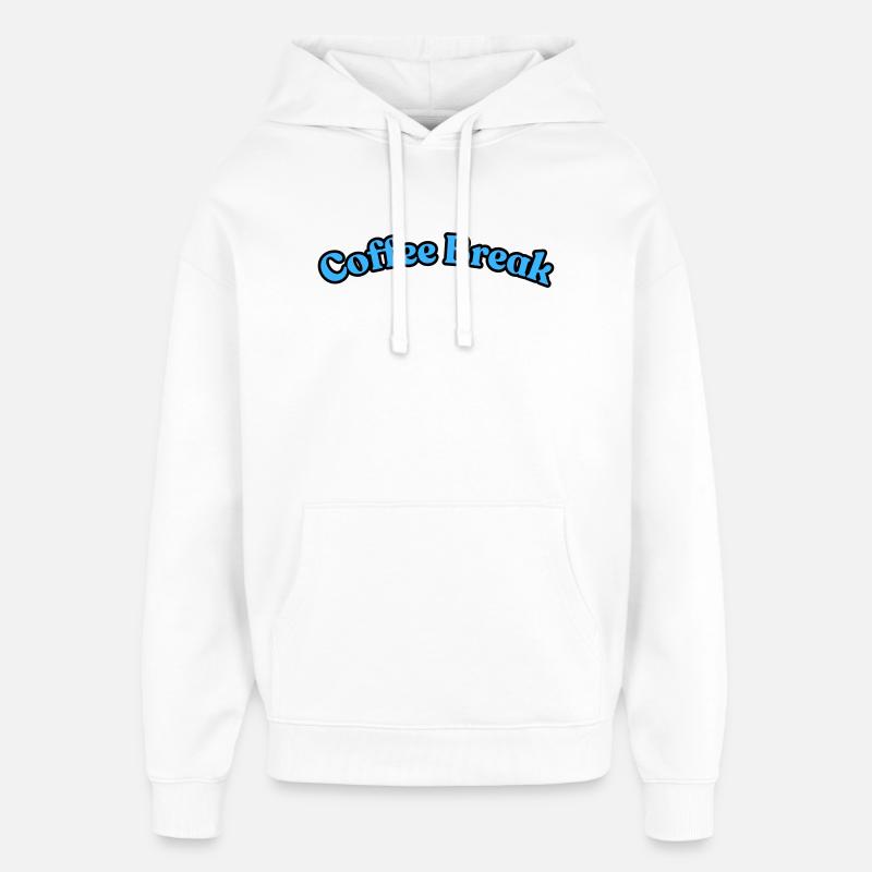 pause-café - Sweat à capuche unisexe Stanley/Stella Oversized - blanc