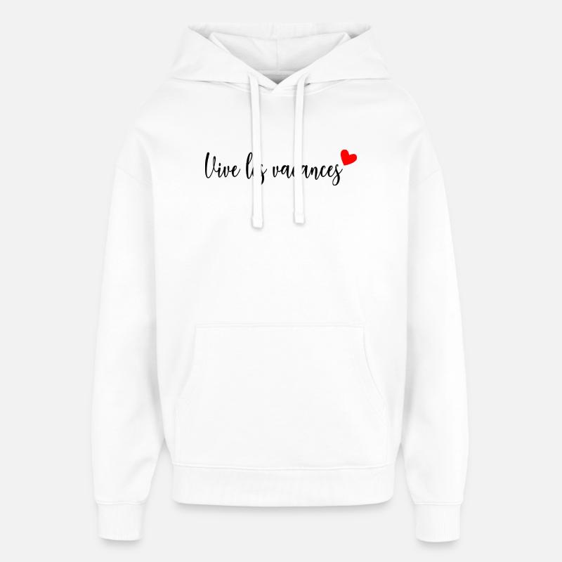 MAÎTRESSE. MAITRE. MERCI. MERCI MAÎTRESSE - Sweat à capuche unisexe Stanley/Stella Oversized - blanc