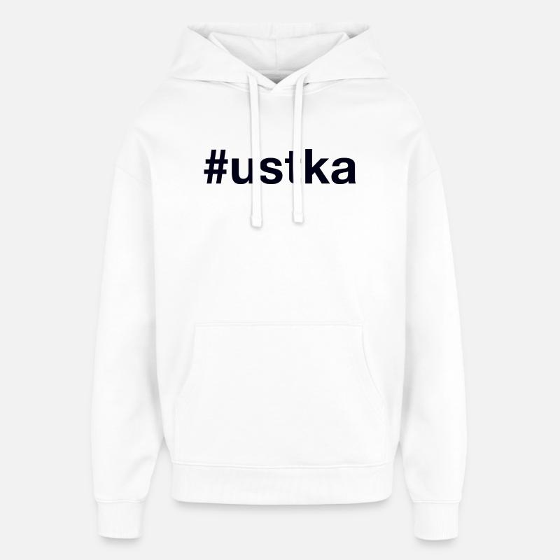 Ustka Polska Pologne - Sweat à capuche unisexe Stanley/Stella Oversized - blanc