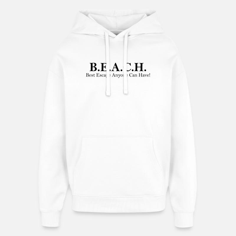 Beach_Escape - Sweat à capuche unisexe Stanley/Stella Oversized - blanc