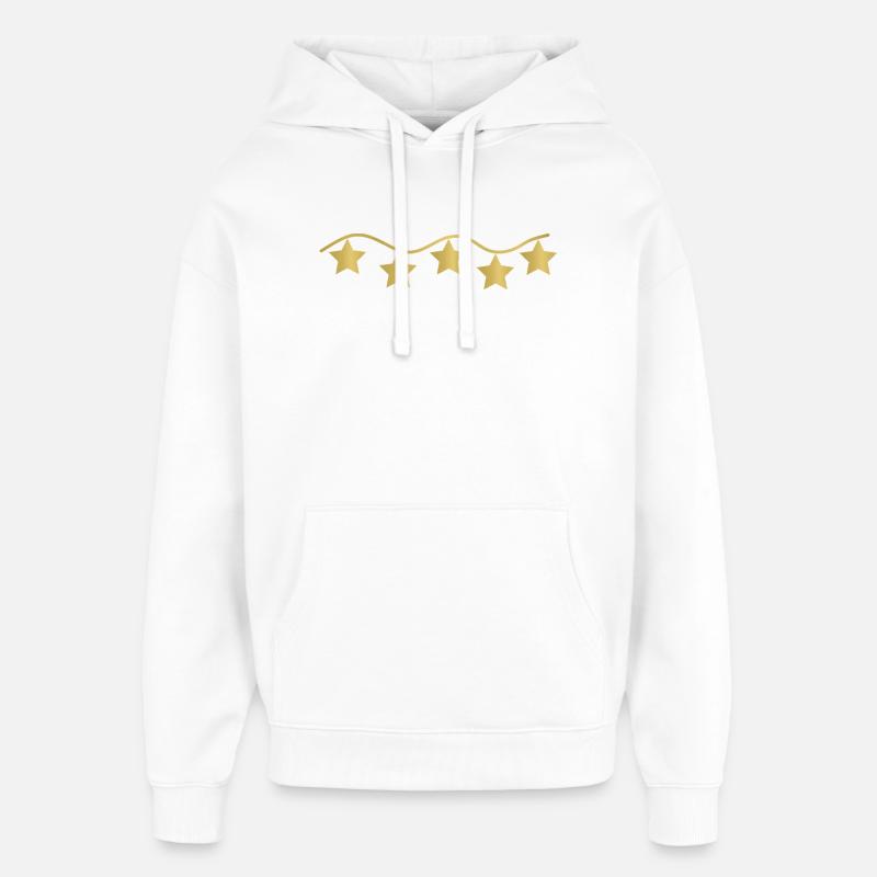 guirlande d'étoiles dorées - Sweat à capuche unisexe Stanley/Stella Oversized - blanc