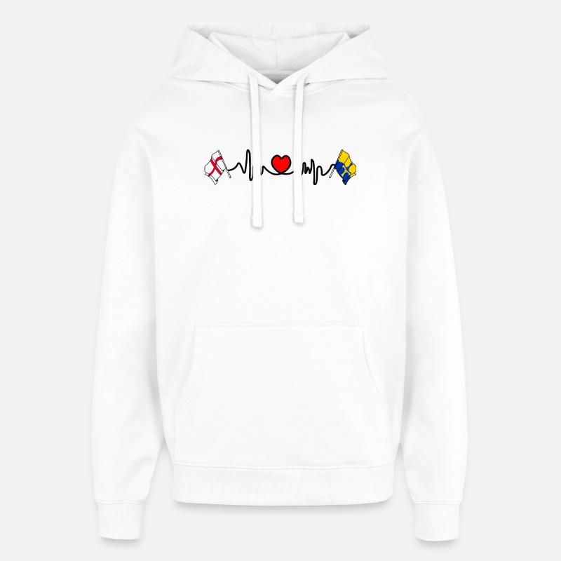 Drapeau de Durham et d’Angleterre - Sweat à capuche unisexe Stanley/Stella Oversized - blanc