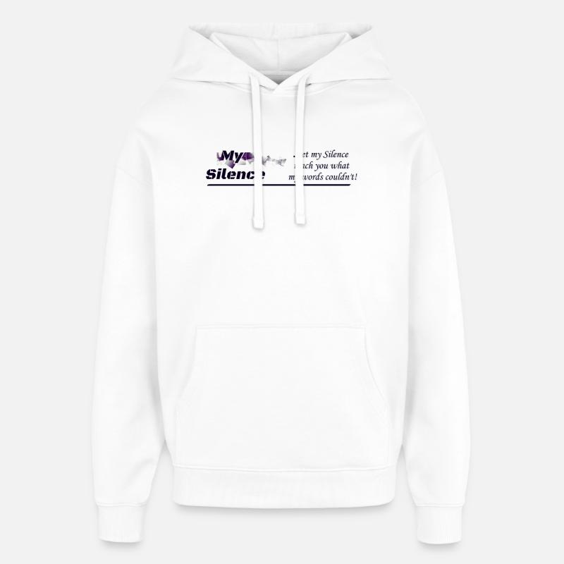 My Silence, design vestimentaire - Sweat à capuche unisexe Stanley/Stella Oversized - blanc