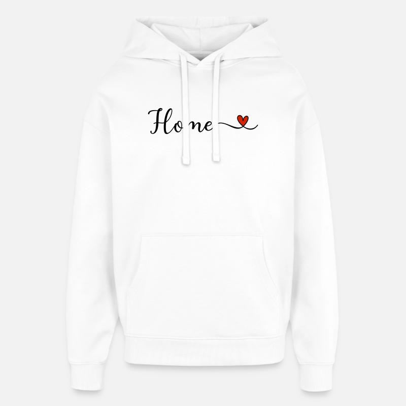 Home Heart - Sweat à capuche unisexe Stanley/Stella Oversized - blanc