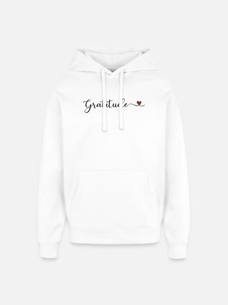 Dankbarkeit niedliches Design mit Herz - Oversized Unisex Hoodie von Stanley/Stella - Weiß
