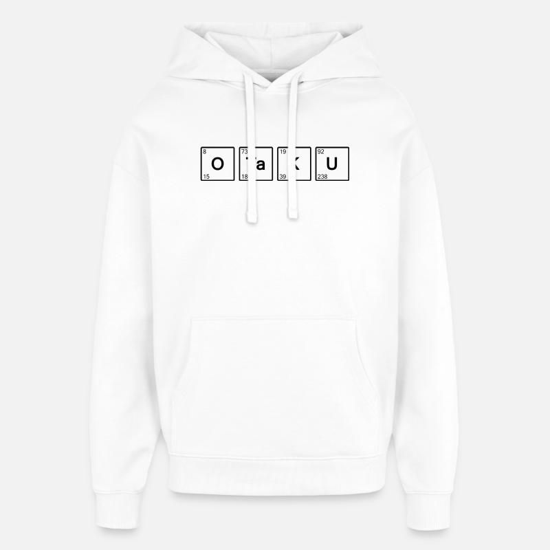 OTAKU Atomique Typographie Élémentaire - Sweat à capuche unisexe Stanley/Stella Oversized - blanc