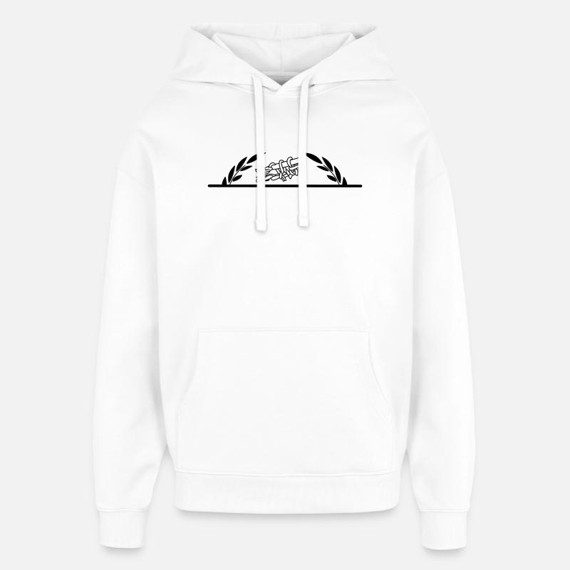 Crochet avec demi-couronne de laurier - Sweat à capuche unisexe Stanley/Stella Oversized - blanc