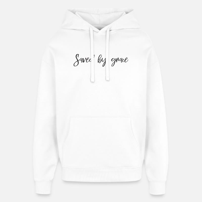Sauvé par la grâce - Sweat à capuche unisexe Stanley/Stella Oversized - blanc