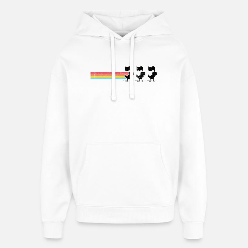 Silhouette de rayures arc-en-ciel pastel - Sweat à capuche unisexe Stanley/Stella Oversized - blanc