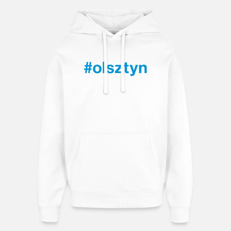 Olsztyn Polska, Pologne - Sweat à capuche unisexe Stanley/Stella Oversized - blanc