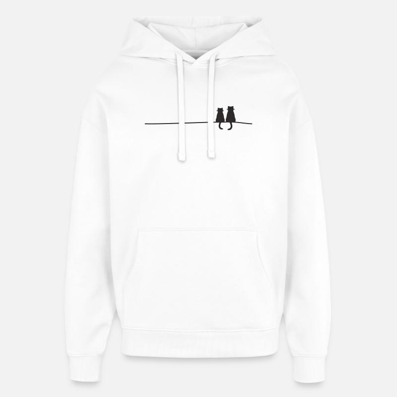 Silhouettes de chats - Sweat à capuche unisexe Stanley/Stella Oversized - blanc