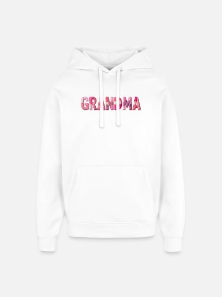 Großmutter Pink Plaid Buchstaben Patchwork - Oversized Unisex Hoodie von Stanley/Stella - Weiß
