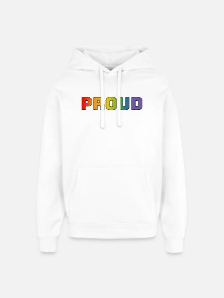 Rainbow proud black - Oversized Unisex Hoodie by Stanley/Stella - white