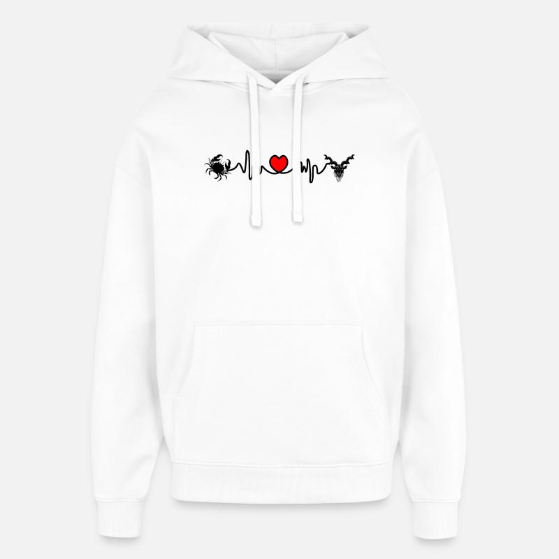 Herzfrequenz Kardio Krebs Steinbock - Oversized Unisex Hoodie von Stanley/Stella - Weiß