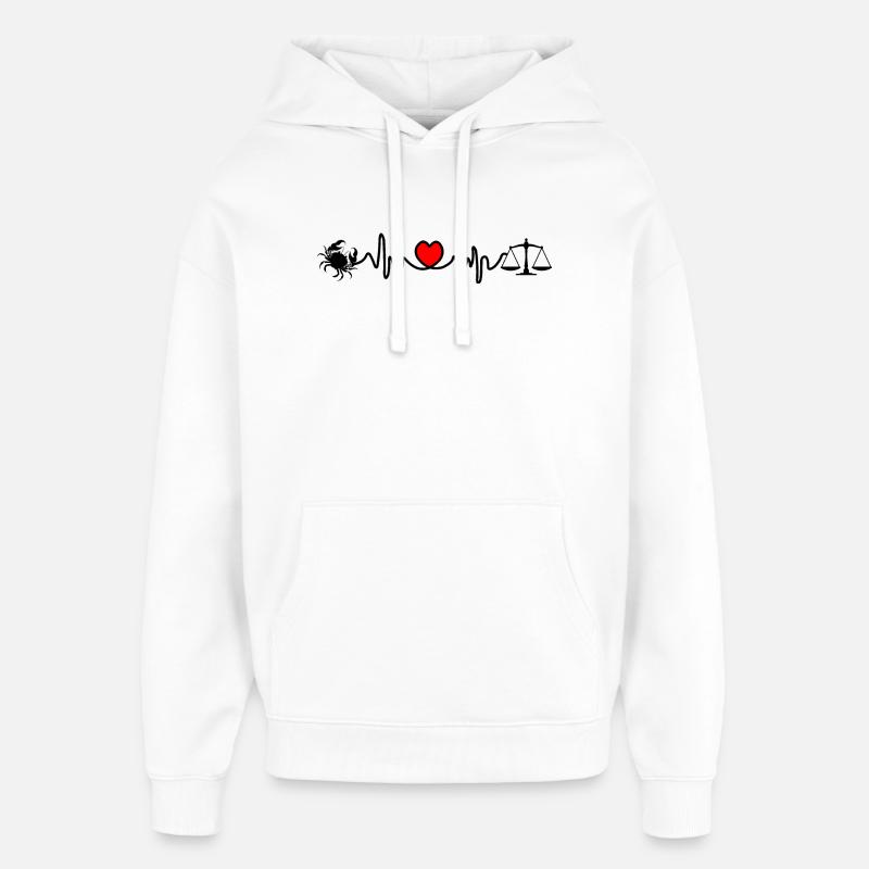 Herzfrequenz-Kardiokrebs-Skala - Oversized Unisex Hoodie von Stanley/Stella - Weiß