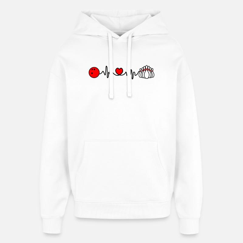 Bowling-Cardio-Herzfrequenz - Oversized Unisex Hoodie von Stanley/Stella - Weiß