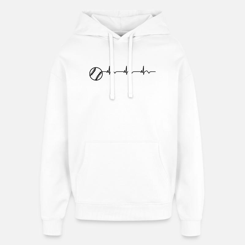 Baseball ECG Batte de baseball - Sweat à capuche unisexe Stanley/Stella Oversized - blanc